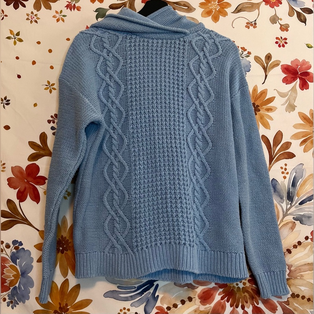 Roxy Women’s M/8 Blue Grandpacore Thick Knit Hooded Sweater School Winter Spring